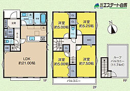 小平市鈴木町1丁目全2棟　新築戸建　A号棟