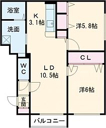エレガント北斗Ｂ棟 401