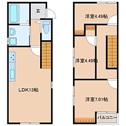 鈎取4丁目貸家Ｃ 1