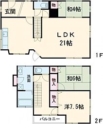 由宇町中央2丁目貸家 1