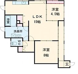 津市半田貸家1階 2LDK