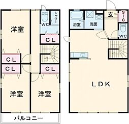 保津2貸家　3ＬＤＫ 102