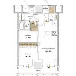 ザ・パークハビオ谷町六丁目クロス 1302