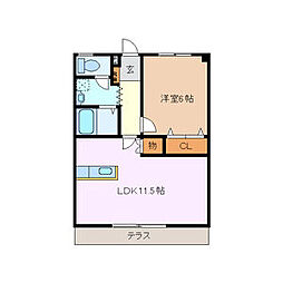 コーキア富洲原 1B