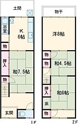 右京区花園円成寺町貸家